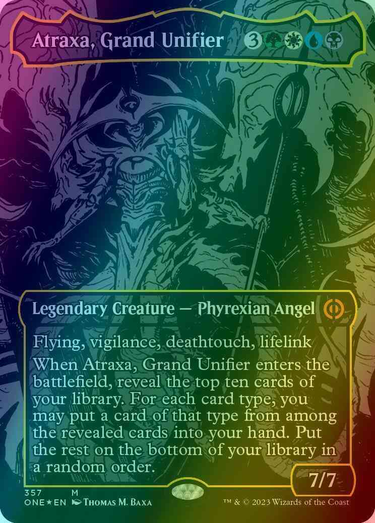 Atraxa, Grand Unifier [357] [Borderless] [Phyrexia: All Will Be One] [Oil Slick Foil]