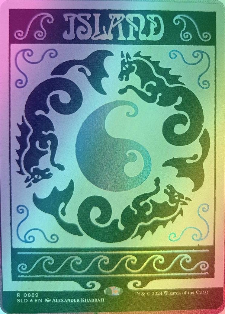 Island [0889] [Borderless] [Deceptive Districts] [Secret Lair Drop] [Foil]
