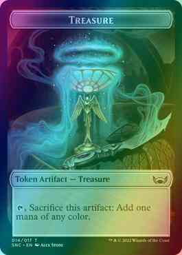 Treasure Token (14) // Wizard Token (05) [Streets of New Capenna: Tokens] [Foil]