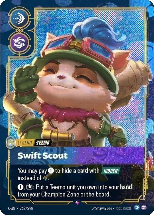 Swift Scout (Teemo) (Metal) - 263/298 [Riftbound Organized Play Promotional Cards] [Foil]
