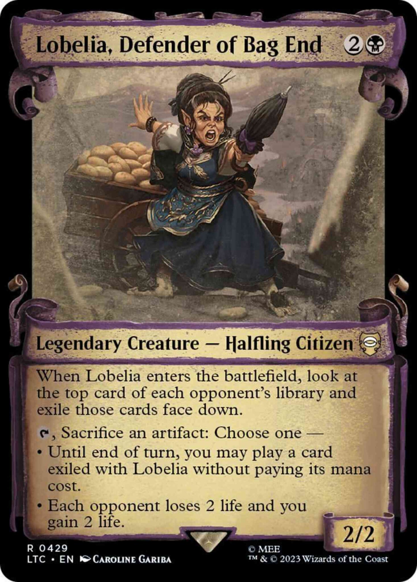 Lobelia, Defender of Bag End [429] [Scrolls Showcase] [The Lord of the Rings: Tales of Middle-earth: Commander] [Non-Foil]