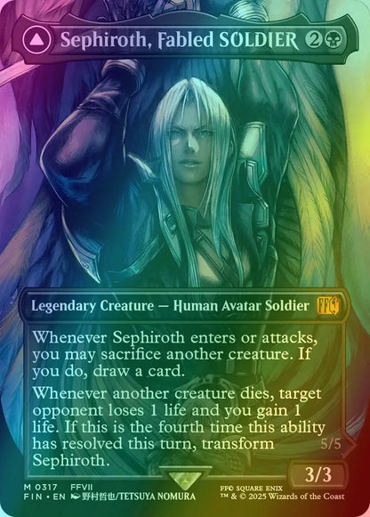 Sephiroth, Fabled SOLDIER // Sephiroth, One-Winged Angel [317] [Borderless] [FINAL FANTASY] [Foil]