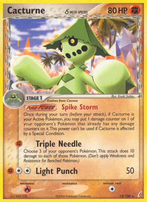 Cacturne δ - 15/100 - Rare [ex14-15] [Non-Holo]