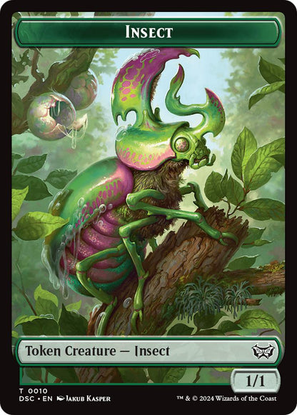 Insect Token (10) // Manifest Token (18) [Duskmourn: House of Horror: Commander: Tokens] [Non-Foil]