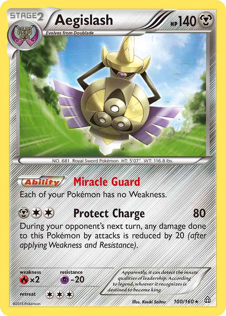 Aegislash - 100/160 - Rare Holo [xy5-100] [Reverse Holo]