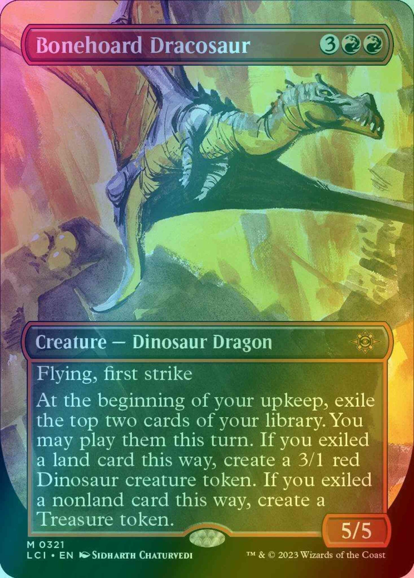 Bonehoard Dracosaur [321] [Borderless] [The Lost Caverns of Ixalan] [Foil]