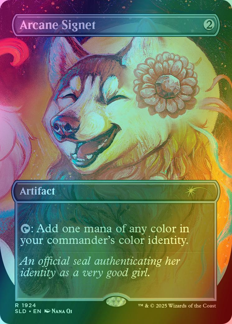 Arcane Signet [1924] [Borderless] [Dogs Are Better Than Cats] [Secret Lair Drop] [Foil]