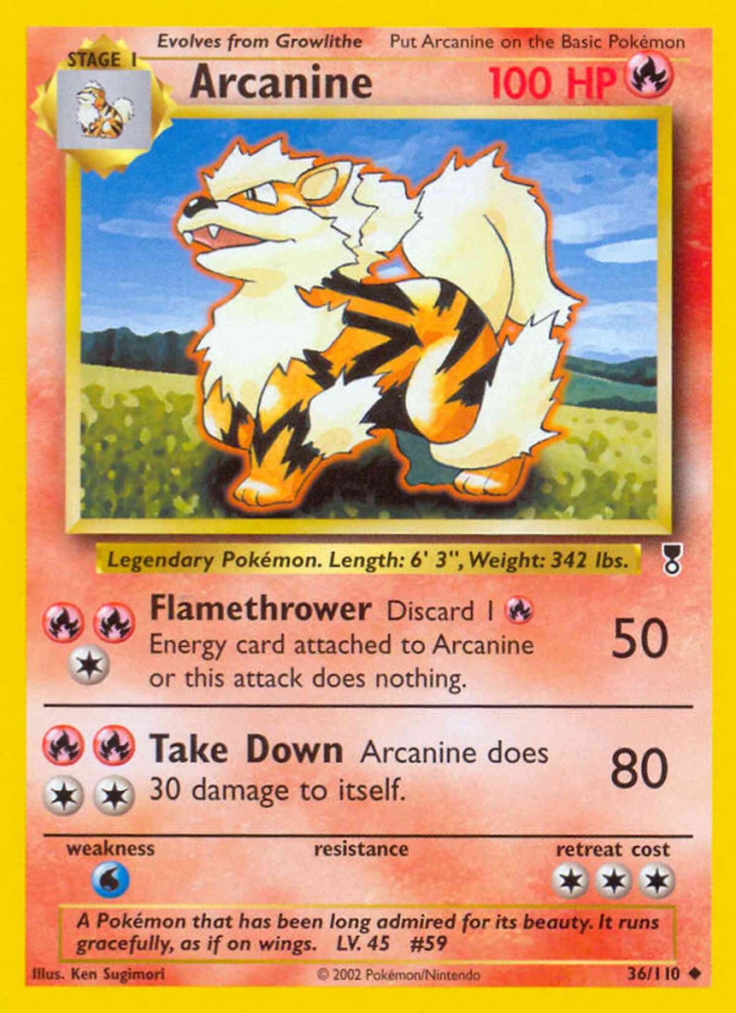 Arcanine - 36/110 - Uncommon [base6-36] [Non-Holo]