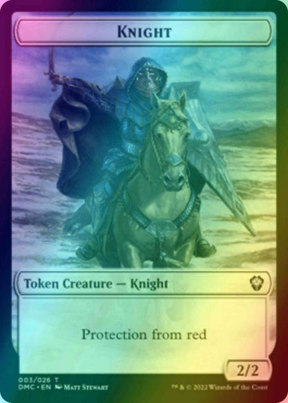 Knight Token (03) // Saproling Token (18) [DMC/DMU Set Symbol] [Dominaria United: Tokens] [Foil]
