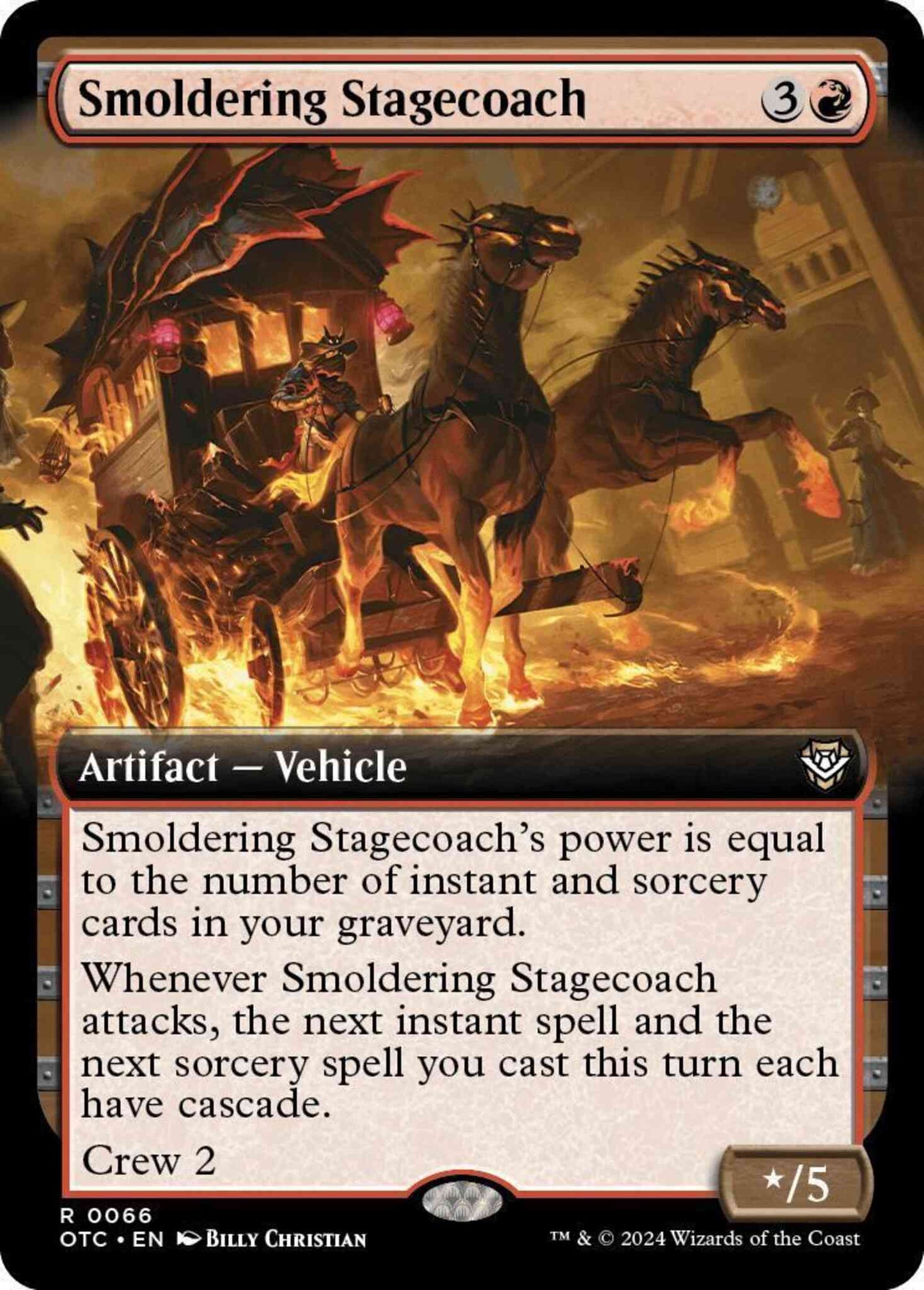 Smoldering Stagecoach [66] [Extended Art] [Outlaws of Thunder Junction: Commander] [Non-Foil]