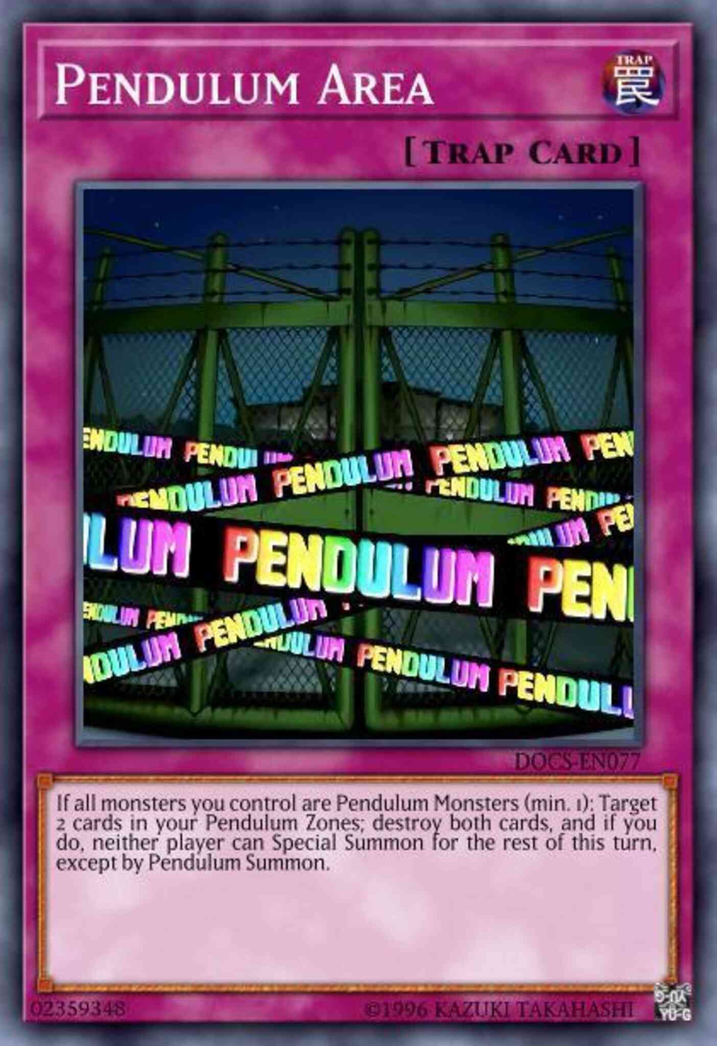 Pendulum Area - DOCS-EN077 - Rare - 1st Edition