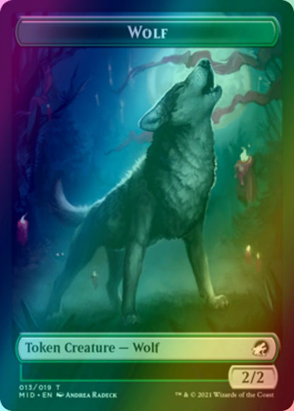 Beast Token (08) // Wolf Token (13) [Innistrad: Midnight Hunt: Tokens] [Foil]