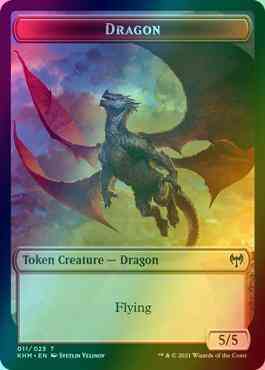 Dragon Token (11) // Elf Warrior Token (15) [Kaldheim Tokens] [Foil]