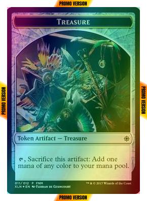Dinosaur Token (11) // Treasure Token (11) [11] [Friday Night Magic 2017] [Foil]