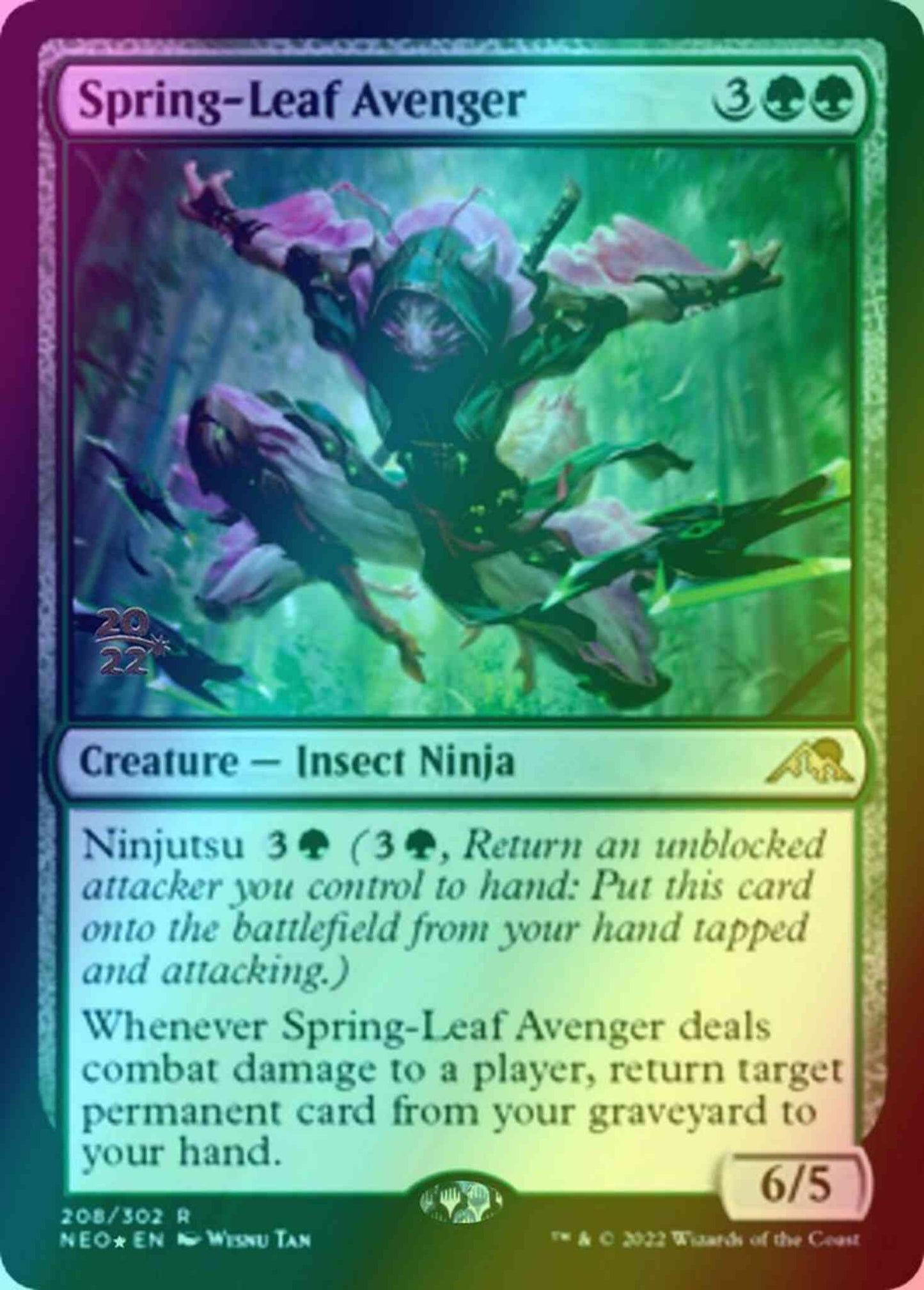 Spring-Leaf Avenger [Prerelease] [208s] [Kamigawa: Neon Dynasty: Promos] [Foil]