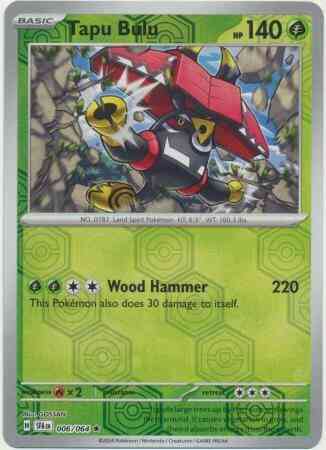 Tapu Bulu - 006/064 - Rare [sv065-006] [Reverse Holo]