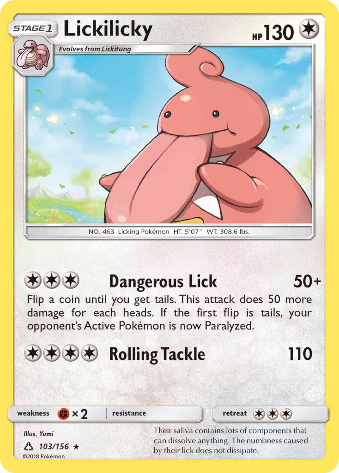 Lickilicky - 103/156 - Rare [sm5-103] [Reverse Holo]