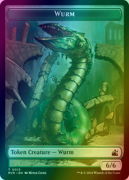 Spirit Token (18) // Wurm Token (13) [Ravnica Remastered: Tokens] [Foil]