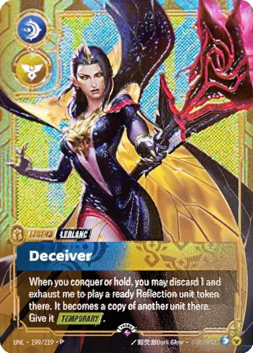 Deceiver (LeBlanc) (Metal) - 199/219 [Riftbound Organized Play Promotional Cards] [Foil]