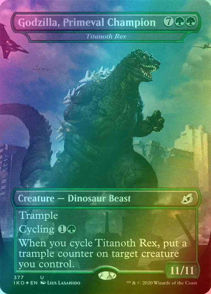 Godzilla, Primeval Champion -Titanoth Rex [377] [Alternate Art] [Godzilla] [Ikoria: Lair of Behemoths] [Foil]