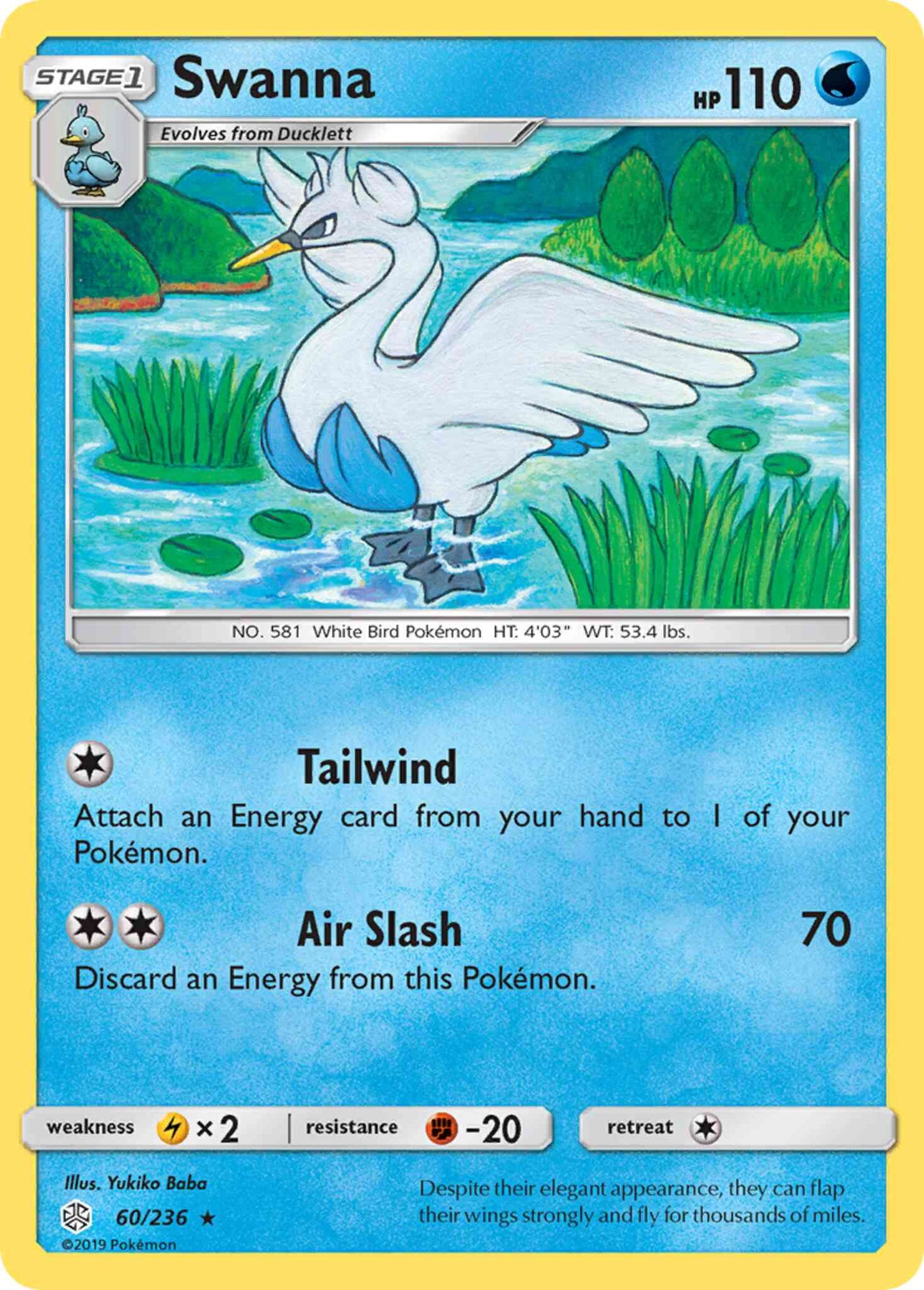 Swanna - 60/236 - Rare [sm12-60] [Reverse Holo]