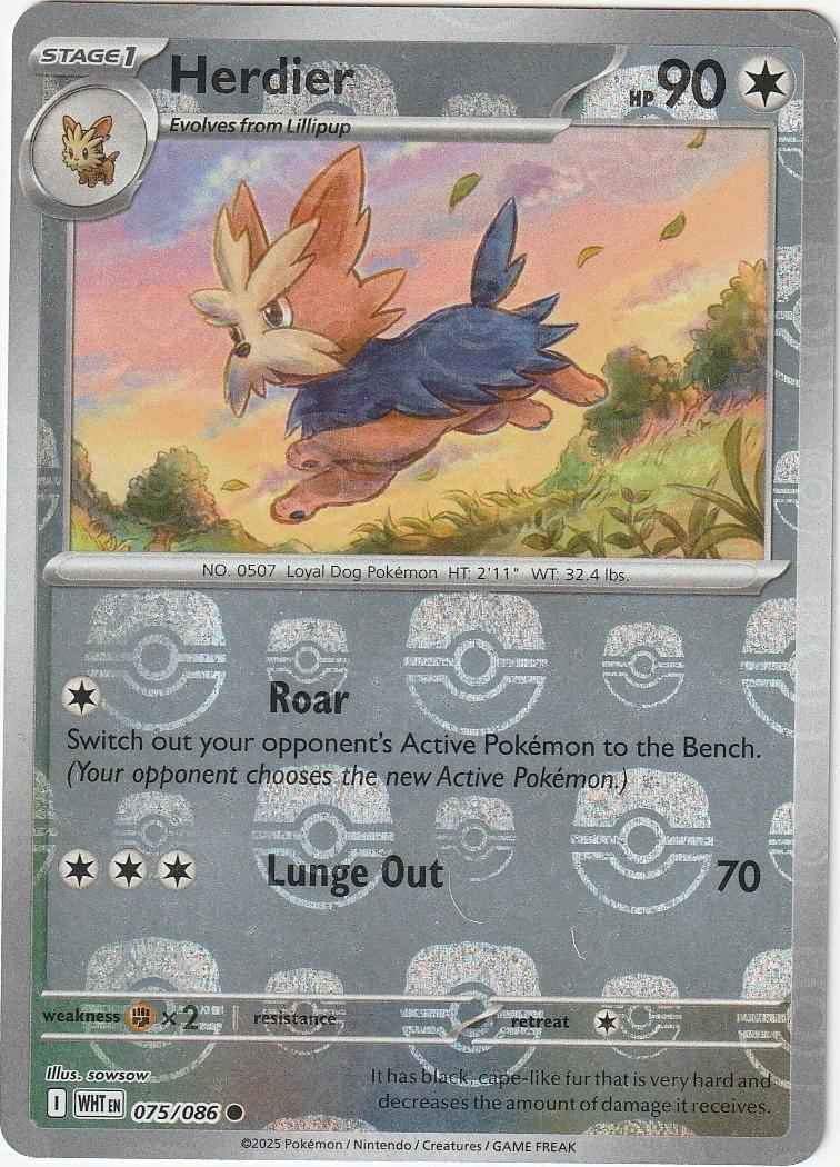 Herdier - Master Ball Pattern - 075/086 - Common [sv105w-075] [Reverse Holo]