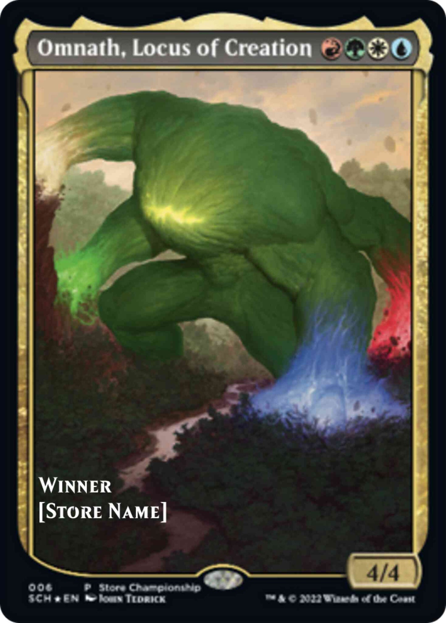 Omnath, Locus of Creation - Store Stamp [6] [Textless] [Store Championships 2022] [Non-Foil]