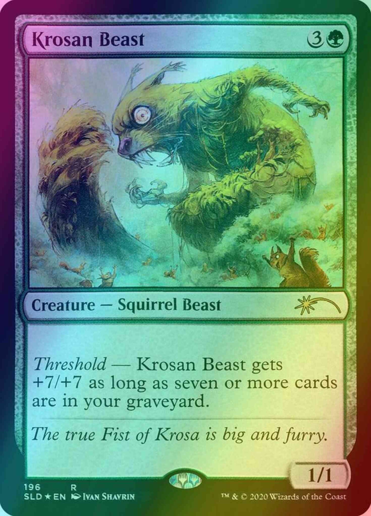 Krosan Beast [0196] [Hope You Like Squirrels] [Secret Lair Drop] [Foil]