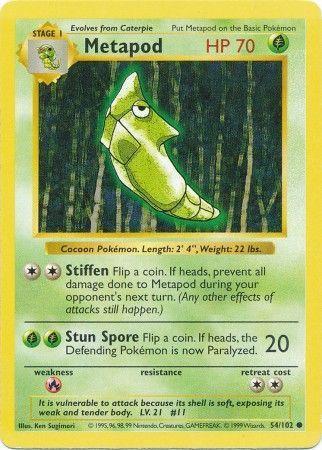 Metapod - 54/102 - Common - Shadowless [base1S-54] [Non-Holo]