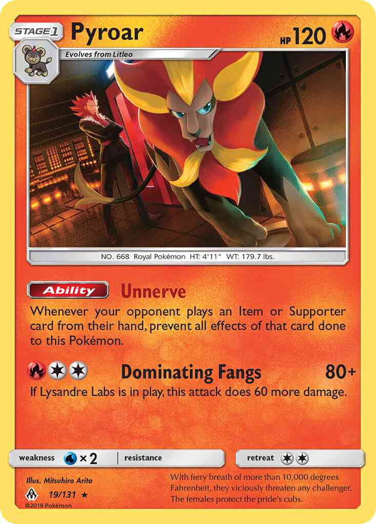 Pyroar - 19/131 - Rare Holo [sm6-19] [Reverse Holo]