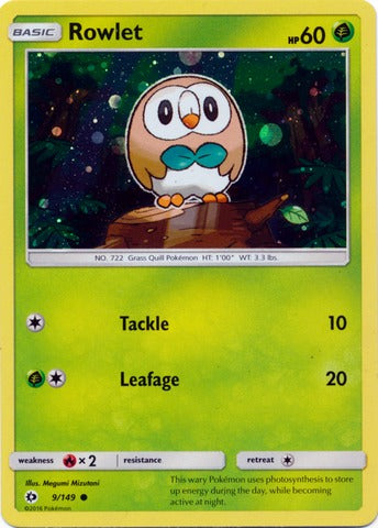 Rowlet - 9/149 - Cosmos Holo Promo - Decidueye GX Premium Collection Exclusive [Holo]