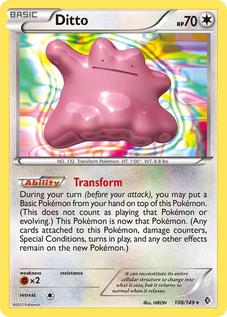 Ditto - 108/149 - Rare Holo [bw7-108] [Reverse Holo]