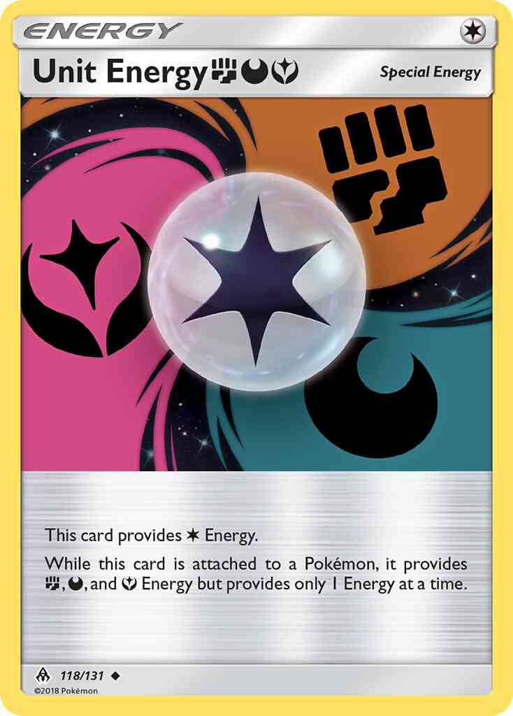 Unit Energy FightingDarknessFairy - 118/131 - Uncommon [sm6-118] [Reverse Holo]