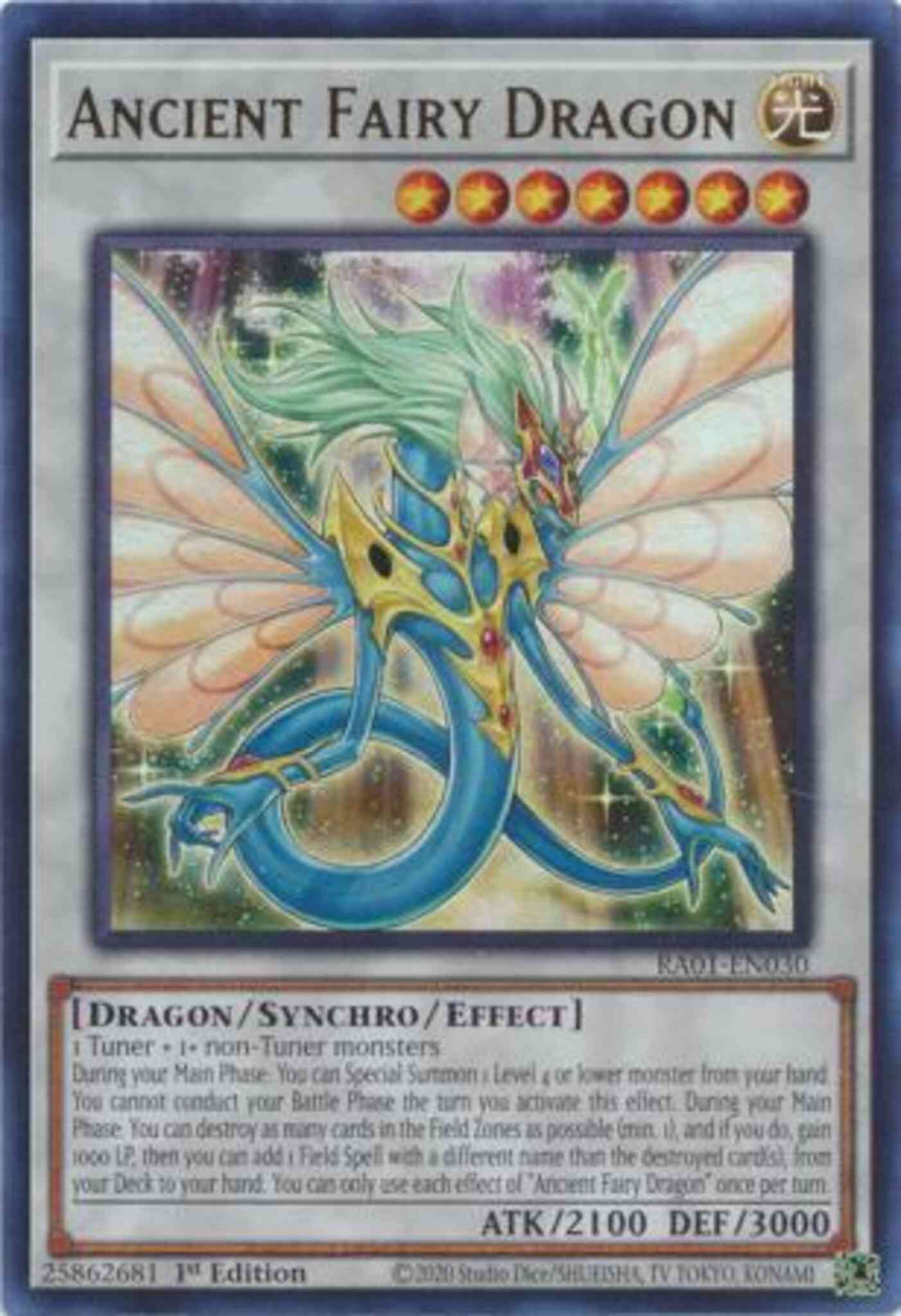 Ancient Fairy Dragon - RA01-EN030 - Ultra Rare - 1st Edition