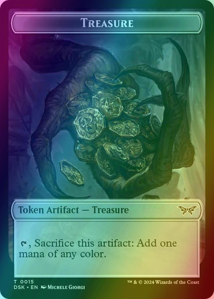 Copy Token (01) // Treasure Token (15) [Duskmourn: House of Horror: Tokens] [Foil]