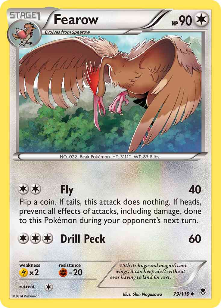 Fearow - 79/119 - Uncommon [xy4-79] [Reverse Holo]
