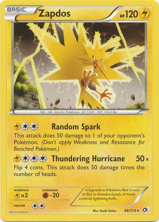 Zapdos - Theme Deck - 46/113 - Rare [bw11-46] [Non-Holo]