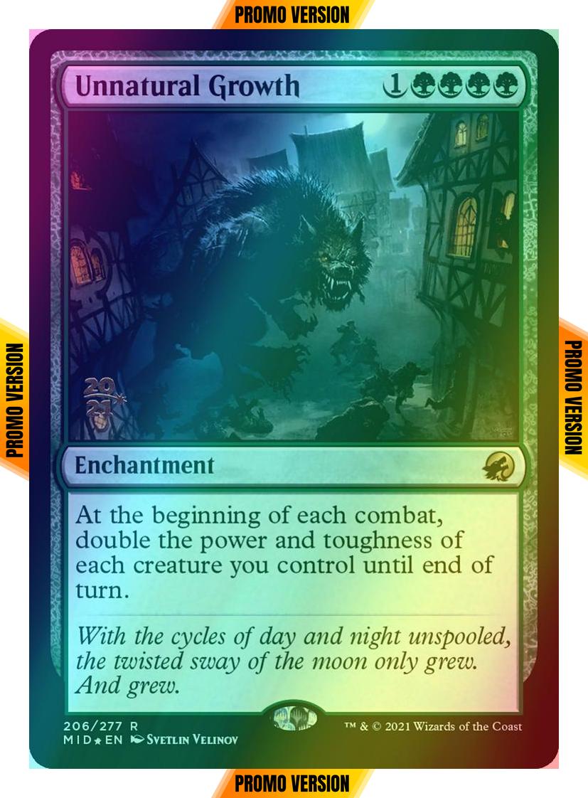 Unnatural Growth [Prerelease] [206s] [Innistrad: Midnight Hunt Promos] [Foil]