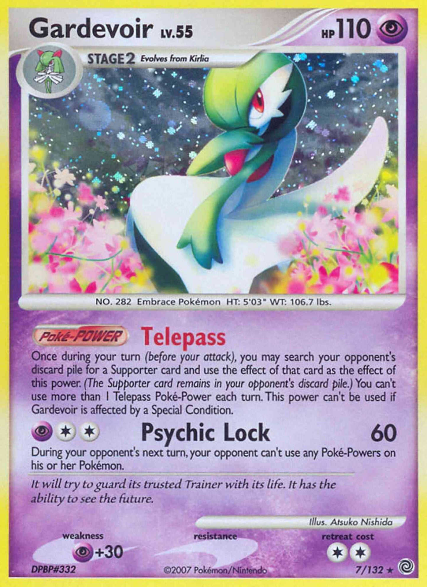Gardevoir - 7/132 - Rare Holo [dp3-7] [Reverse Holo]