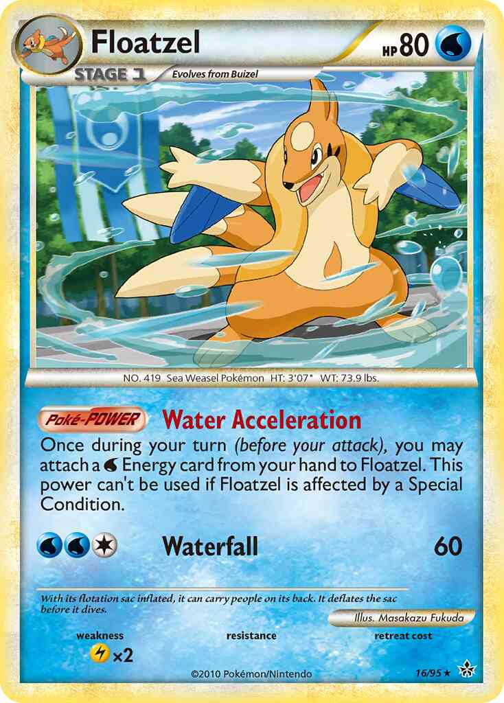 Floatzel - 16/95 - Rare [hgss2-16] [Reverse Holo]