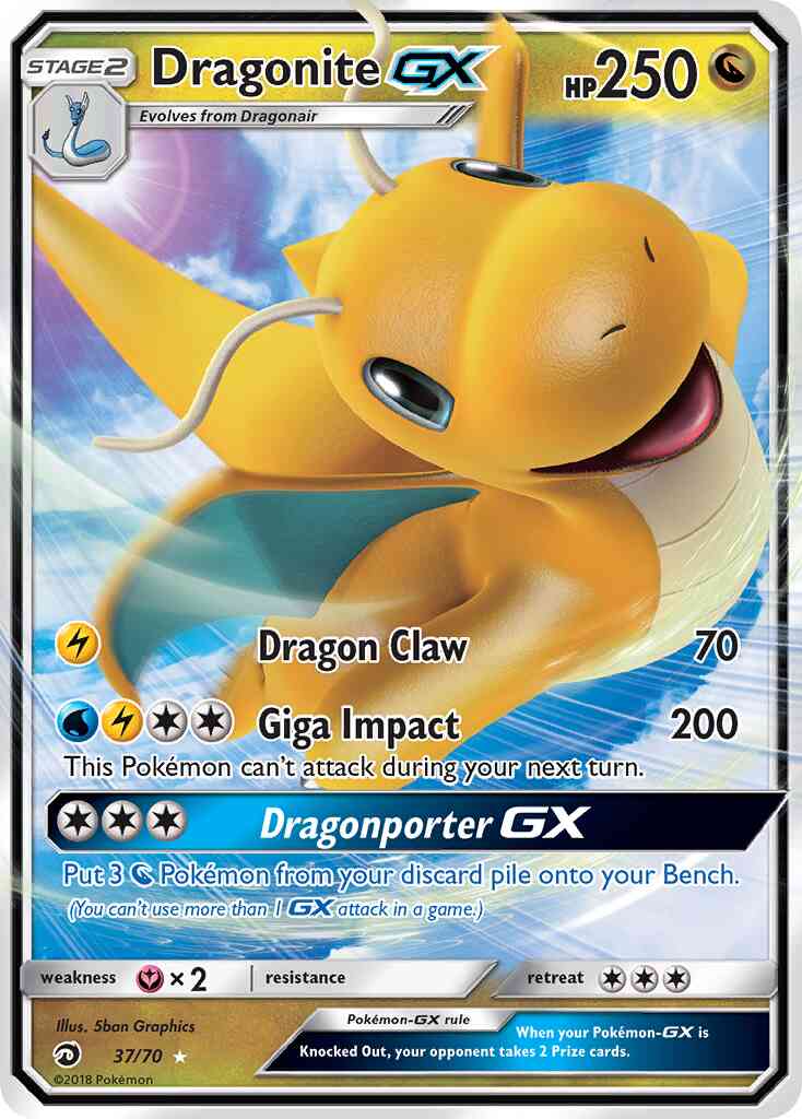 Dragonite-GX - 37/70 - Rare Holo GX [sm75-37] [Ultra]