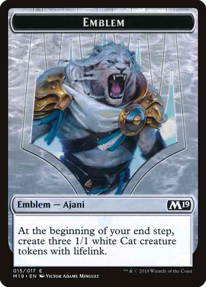 Ajani, Adversary of Tyrants Emblem [15] [Core Set 2019 Tokens] [Non-Foil]