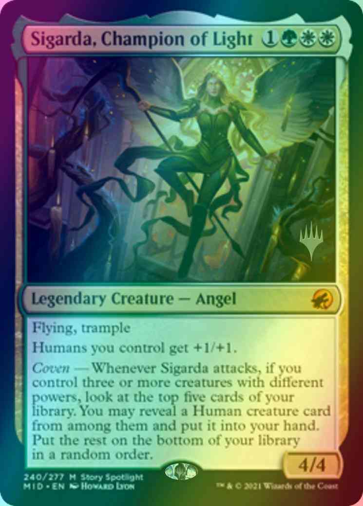 Sigarda, Champion of Light [Promo Pack] [240p] [Innistrad: Midnight Hunt Promos] [Foil]
