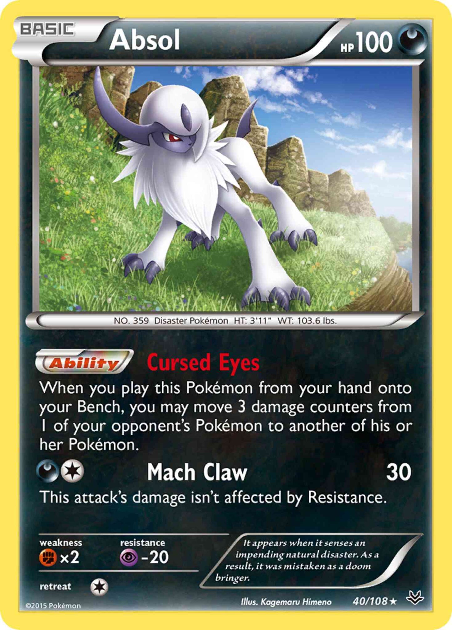 Absol - 40/108 - Rare Holo [xy6-40] [Holo]