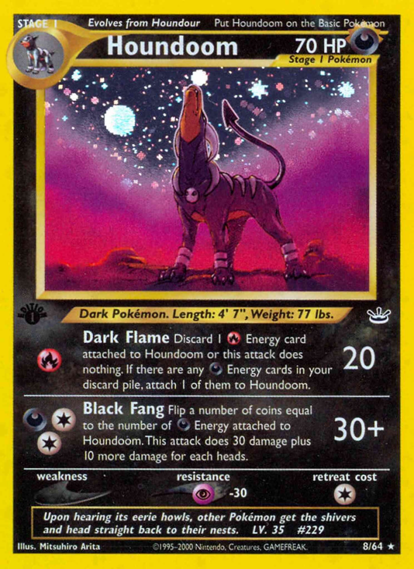 Houndoom - 8/64 - Rare - 1st Edition [neo3-8] [Holo]