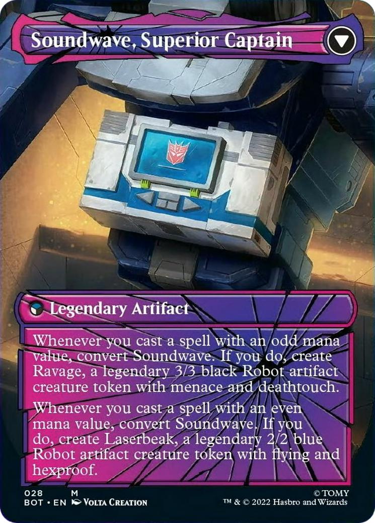 Soundwave, Sonic Spy // Soundwave, Superior Captain [28] [Borderless] [Shattered Glass] [Universes Beyond: Transformers] [Non-Foil]
