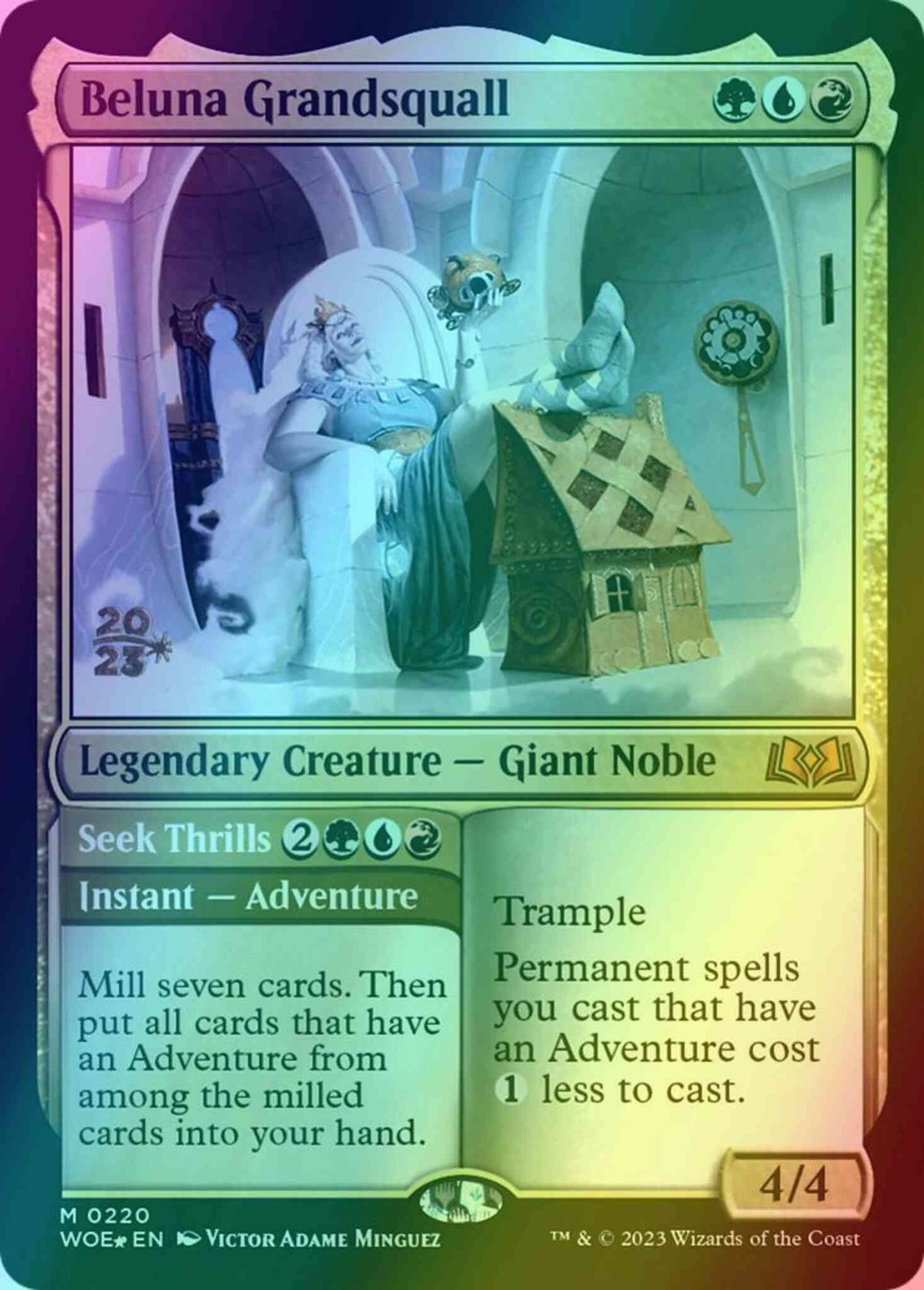 Beluna Grandsquall // Seek Thrills [220s] [Prerelease] [Wilds of Eldraine: Promos] [Foil]