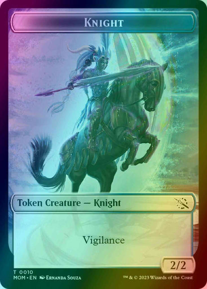 Knight Token (10) // Phyrexian Myr Token (01) [March of the Machine: Tokens] [Foil]