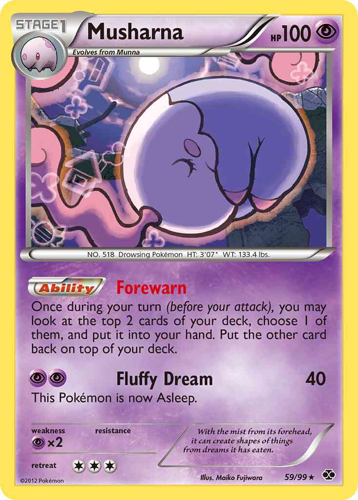 Musharna - 59/99 - Rare [bw4-59] [Reverse Holo]