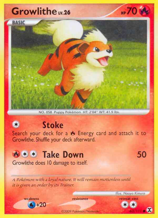 Growlithe - 63/111 - Common [pl2-63] [Reverse Holo]